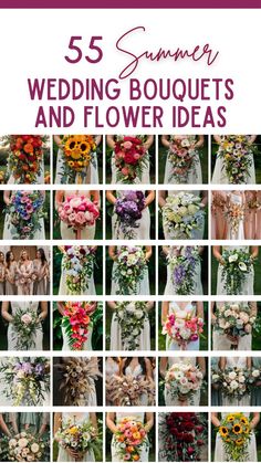 a collage of different bouquets and flower ideas for the bride's bouquet