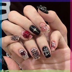 ad eBay - Handmade Halloween Spider Web False Nail Short Coffin Press on Nail Nail Art - Buy Now, click the link (eBay) Spider Web Nails, Halloween Nail Ideas, Nail Short, Short Coffin, Spooky Szn, Coffin Press On Nails, Seasonal Nails, Halloween Spider Web, Dark Nails