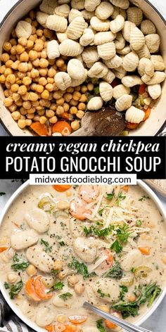 creamy vegan chickpea potato gnocchi soup is an easy and delicious side dish