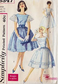 an old fashion sewing pattern for a dress