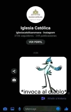 an image of a cartoon character with captioning in spanish and english on a cell phone