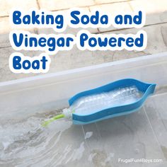 baking soda and vinegar powered boat in the water