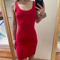 Red Forever 21 Bodycon Dress Never Worn In Brand New Condition :) Forever 21 Red Sleeveless Dress, Red Sleeveless Forever 21 Dress, Forever 21 Red Mini Dress For Date Night, Fitted Red Mini Dress By Forever 21, Dresses Red, Forever 21 Dresses, 21 Dresses, Red Dress, Colorful Dresses