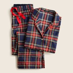 Cotton Poplin Long-Sleeve Pajama Set In Stewart Tartan Size Small Nwt Tartan Material, Stewart Tartan, Plaid Pajamas, Ralph Lauren Long Sleeve, Menswear Inspired, Cotton Pyjamas, Long Sleeve Pyjamas, Plaid Flannel, Red Plaid