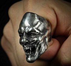 Handmade Silver Vampire Ring Skull Ring Biker Ring Wiccan Ring | Etsy Luxury Handmade Skull Ring, Luxury Handmade Silver Skull Ring, Handmade Luxury Vintage Skull Ring, Luxury Hand Cast Sterling Silver Skull Ring, Luxury Handmade Vintage Skull Ring, Luxury Silver Gothic Skull Ring, Luxury Handmade Unique Skull Ring, Luxury Silver Open Skull Ring, Luxury Sterling Silver Open Skull Ring