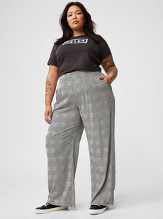 Wide Leg Stretch Challis High-Rise PantWide Leg Stretch Challis High-Rise Pant, GLEN PLAID Professional Outfits Women Plus Size, Wide Leg Slacks, Professional Outfits Women, Glen Plaid, Leg Stretching, High Rise Pants, Professional Outfits, Outfits Women, Way Down