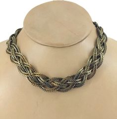 This chain choker necklace was made by the Sandor Company.  Founded by Sandor Goldberger in 1938 this small costume jewelry company closed in 1972.   Sandor jewelry is highly collectible because of its artistry, craftspersonship, and rarity. This necklace is 17 inches long and 1 inch wide.  This necklace feels good on and comfortable on your bare skin.   It is in excellent condition with the original clasp working well with the clasp snaping closed. Adjustable Vintage Choker Chain Necklace, Vintage Brass Choker Jewelry, Vintage Brass Choker Necklace, Adjustable Vintage Chain Necklace, Retro Gold Adjustable Choker, Vintage Chain Choker Necklace, Vintage Choker Chain Necklace, Vintage Clavicle Chain Choker, Silver Vintage Brass Choker