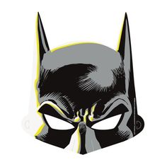 the batman mask is shown in black and yellow