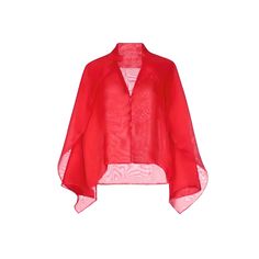 A ruby red kimono jacket  is a brilliant oriental touch  to the modern blazer Made of smooth silk organza Mildly structured like origami This jacket top is as light as air  Lapping sleeves with pop collar  and covered buttons This kimono jacket  can also be worn as a top Fits small to medium torsos An absolutely unconventional  and beautiful topper Organza Kimono, Modern Blazer, Organza Jacket, Popped Collar, Red Kimono, Silk Organza, Kimono Jacket, Wide Sleeves, Body Size