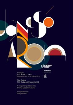 a poster with an abstract design on the front and back cover, in black background