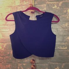 Royal Blue Small Nastygal Crop Top Button Closure Cut Out Bottom To Show Some Skin Pair W/ High Waist Skirts, Shorts Or Pants & Heels Never Worn Bc Too Small No Tags Bc Lost It Elegant Blue Sleeveless Crop Top, Elegant Sleeveless Blue Crop Top, Blue Cropped Crop Top For Night Out, Elegant Blue Crop Top For Night Out, High Waisted Skirt, Royal Blue, Cut Out, High Waist, Crop Top