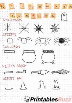 Easy Halloween Doodles Step By Step, Easy Halloween Drawings Ideas, Cute Easy Halloween Doodles, Halloween How To Draw Step By Step, Halloween Doodles Simple Step By Step, Cute Halloween Doodles Easy, Easy Doodles Halloween