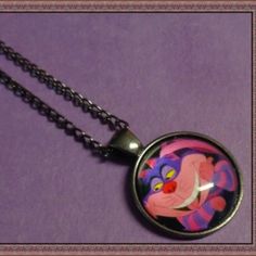 Black In Color Alice In Wonderland Cheshire The Cat Theme Necklace! Great For That Cheshire The Cat Fan! Relic Watches, Halloween Bracelet, Mermaid Bracelet, Kids Accessories Jewelry, Painted Jewelry, Friend Bracelets, Hand Painted Jewelry, Bubblegum Beads, Croc Charms