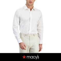 in stock Solid Dress Shirt, Solid Dress, Mens Shirt Dress, Bright White, Dress Shirt, Polyester Spandex, Shirts Tops, Pick Up, In Store