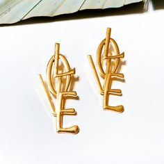 Love Stud Dangle Earrings In Gold Tone New (Boutique Packaging) **Let Me Know If You Like To Bundle With Another Listing! **I Always Accept Reasonable Offers Cute Earrings Cute Jewelry Dainty Jewelry Summer Vacation Cute Outfits Trendy Jewelry Formal Jewelry Wedding Earrings Lovers Gift Holiday Gift Gift For Her Tags : Anthro Anthropologie Free People We The Free Zara Zara Jewelry Lili Pulitzer Kendra Scott 8 Other Reasons Dolls Kill Lili Clasps For Love And Lemons Ettika Shashi Natalie B Jewelr Zara Jewelry, Boutique Packaging, Abstract Earrings, Jewelry Formal, Jewelry Summer, Anthropologie Jewelry Earrings, Vintage Stud Earrings, Bee Studs, Formal Jewelry