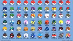 an image of the different types of pokemon balls