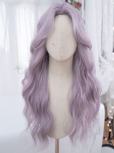 The price is for a wig only, others are not included. Garment SizeSizeFree SizeHair Length69 Portals Cosplay, Purple Hair Light, Lavender Wig, Pretty Hair Cuts, Light Purple Hair, Hair Doctor, Haircut Inspo, Cute Hair Colors, Creative Hair Color