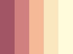 the color palette is shown in shades of red, pink and beige