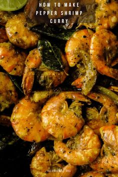 the recipe for how to make pepper shrimp curry