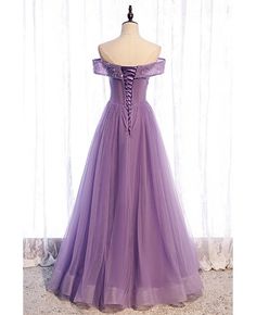 Buy sequined purple pleated off shoulder tulle prom dress at affordable price online. Free shipping and pro custom service since 2009. Classy Prom Dresses Elegant Formal, Classy Prom Dresses Elegant, Prom Dresses Elegant, Beaded Tulle, Elegant Prom Dresses, Beaded Prom Dress, Fitted Wedding Dress, A Line Prom Dresses, Tulle Prom Dress