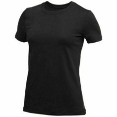 Nike Core, Nike Id, Ladies Tee Shirts, Black Nike, Active Wear Tops, Crew Neck Tee, Sleeve Cotton, Black Nikes, Short Sleeve Shirt