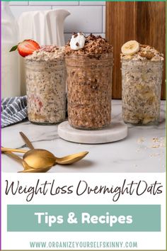 three mason jars filled with overnight oatmeal