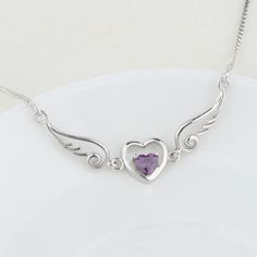 SPECIFICATIONS Style: TRENDY Shape\pattern: Geometric Main Stone: Amethyst Item Weight: 3g Gemstone Pendant Necklace, Angel Heart, Puka Shell, Heart Shaped Necklace, Healing Power, The Angel, Gemstone Necklace Pendant, Emotional Healing, Amethyst Gemstone