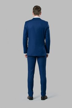 Blue Wedding Suits for Grooms Slim Fit Blue Double Breasted Suit, Blue Slim Fit Double Breasted Suit For Formal Events, Blue Slim Fit Double Breasted Suit For Formal Occasions, Slim Fit Blue Double Breasted Suit For Work, Blue Slim Fit Double Breasted Suit For Work, Classic Fitted Blue Double Breasted Suit, Tailored Blue Suits With Suit Collar, Classic Royal Blue Tuxedo With Notch Lapel, Fitted Double Breasted Blue Suit For Semi-formal Occasions