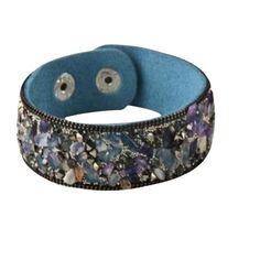 Beaded Wrap Bracelet 8 Inches - Blue 2 Buttons For Adjustable Fit, Approx 1 1/4" Wide And 8 Inches Long. Soft Sueded Interior For Comfort And Two Snaps To Customize The Length. Condition: New With Tags From A Smoke Free, Pet, And Kid Friendly Home. Adjustable Blue Crystal Bracelet With Rhinestones, Adjustable Blue Crystal Rhinestone Bracelet, Adjustable Blue Crystal Bracelet With Stones, Adjustable Blue Beaded Bracelets With Rhinestones, Blue Beaded Bohemian Crystal Bracelet, Adjustable Purple Bracelets With Rhinestones, Adjustable Purple Rhinestone Bracelets, Blue Beaded Bracelets With Stones, Light Blue Adjustable Crystal Bracelet