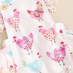 Rooster Print Baby Romper - Momorii Cartoon Rooster, Winter Romper, Rooster Print, Chicken Print, Mommy And Me Dresses, Newborn Boy Clothes, Funny Baby Onesies, Boy Onesie