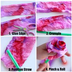 instructions to make a tissue paper rose