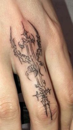 a woman's hand with a tattoo on it