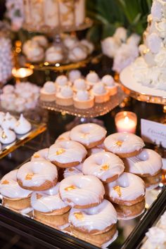 there are many different types of pastries on the table