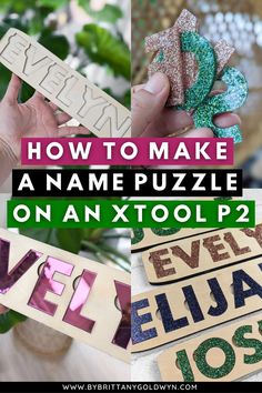 how to make name puzzles on an xtool p2 sign with text overlay