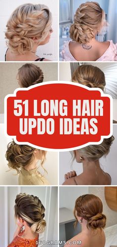 Wedding Hairstyles Long Hair Updo, Bridesmaid Hairstyles Messy Updo, Long Hair Updo Styles, Long Hair Updo Easy Step By Step, Long Hair Updo For Wedding, Formal Updos For Long Hair, Long Hair Updo Easy, Hair Updo Styles, Hair Updo Ideas