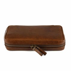 Kent Travel Kit in Baldwin Oak Image 1 Modern Travel Bag With Pen Slots, Versatile Travel Bags With Case Included, Rectangular Travel Case With Pen Slots, Efficient Packing, Luxury Leather Bag, Leather Company, Bar Studs, Travel Kit, Stud Set