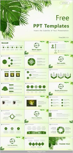 the green leaf powerpoint presentation is shown