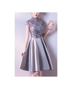 Get 10% off now! Buy elegant aline silver satin party dress with cap sleeves at cheap price online. Free stable shipping and pro custom service since 2009. Elegant Short Sleeve Metallic Dress, Satin Puff Sleeve Dress For Party, Elegant Metallic Short Sleeve Dresses, Silver Fitted Satin Dress, Silver A-line Party Dress, Elegant Short Sleeve Satin Party Dress, Gray Satin Party Dress, Silver Satin Cocktail Dress, Gray Short Sleeve Party Dress