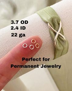 These are the perfect size for slightly larger chains, durable gauge jumprings for permanent jewelry. Quantity 50 Open Jumprings Dimensions: 2.4mm ID (inner diameter) 3.7mm OD (outer diameter) 22 Gauge Tiniest version: https://www.etsy.com/listing/1301171403/set-of-50-x-tiniest-jumprings-sterling? Find more charms in my supply shop: ImprintedSupplies.etsy.com Find complete ready to gift personalized jewelry in my main shop: ImprintedMemories.etsy.com Due to the small size of these are not suitab Charm Bar, Jewelry Making Business, Saving Techniques, Permanent Jewelry, Jewelry Connectors, Infinity Jewelry, Jewelry Chain, Hand Of Fatima, Product Ideas