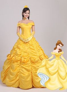 On Sale Disney Movie Cosplay Belle Costume Adult Princess Belle Dress Belle Dress Disney, Princess Belle Dress, Belle Halloween, Belle Cosplay