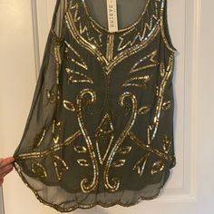 Never Worn. Grey Base Is Sheer So Recommend A Tank Underneath. Beautiful Details. Dream Items, Boho Chic Top, Style Goals, Boho Chic, Sleeveless Top, Womens Tops, Grey, Women Shopping, How To Wear