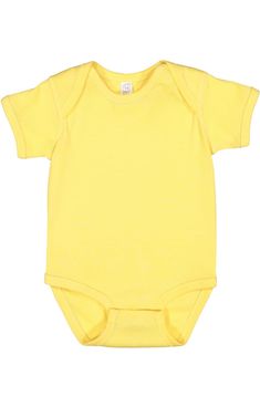 Rabbit Skins 4400 Infant Baby Rib Bodysuit | Jiffy Shirts Classic Cotton Fitted Bodysuit, Fitted Cotton Basic Onesie, Basic Short Sleeve Solid Color Onesie, Yellow Short Sleeve Bodysuit For Spring, Fitted Basic Summer Onesie, Basic Fitted Summer Onesie, Summer Basic Fitted Onesie, Spring Yellow Short Sleeve Bodysuit, Fitted Yellow Onesie With Short Sleeves