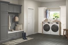 the laundry room is clean and ready to be used as a mudroom for washing