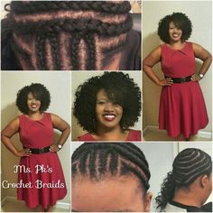 Easy cornrow style by Ms. Pk's Crochet Braids located in Ga #mspkscrochetbraids #crochetbraids Braids Pattern, Women With Natural Hair, Crochet Braid Pattern, Curly Crochet Hair Styles, Crochet Braid, Crochet Braids Hairstyles, Cornrow, Hairstyles For Black Women, Hair Braids