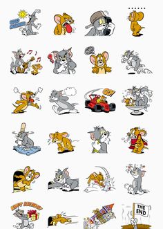 cartoon mouse stickers are shown in this image