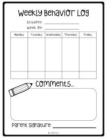 a printable weekly behavior log for students