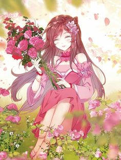 image découverte par 👑💕Carolina💕👑. Découvrez (et enregistrez !) vos images et vidéos sur We Heart It Flowers Art Drawing, Anime Flower, Drawing Manga, Flowers Art, Anime Kawaii, Anime Artwork, Manga Girl