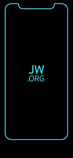 the jw org logo is shown in blue on a black background with neon lights