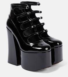 Kiki patent leather platform ankle boots in black - Marc Jacobs | Mytheresa Vivienne Westwood Boots, Goth Shoes, Marc Jacobs Shoes, Gothic Shoes, Leather Biker Boots, Black Platform Boots, High Heel Boots Ankle, Swag Shoes, Platform High Heels