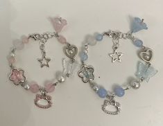 Hello Kitty Bracelets, Blue Hello Kitty, Hello Kitty Bracelet, Dream Bracelet, Hello Kitty Jewelry, Bracelet Inspo, Jewelry Set Design, Diy Bracelet Designs